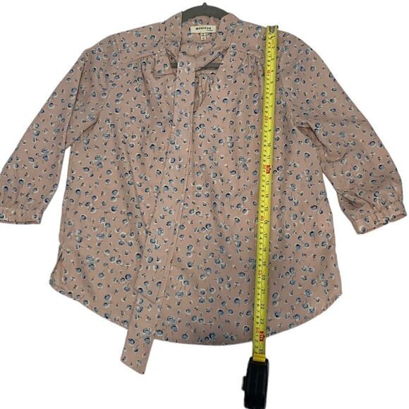 Monteau Floral Print Pink Tie Front Blouse - Picture 6 of 8